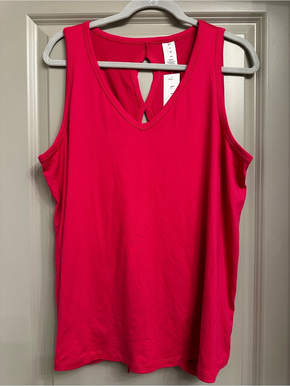 Women's Pink Sleeveless V-Neck Tank Top